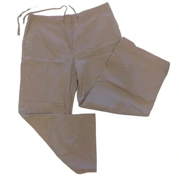 La Redoute Linen Blend Sand Colour Wide Leg Pants  Size 12 - Picture 5 of 10